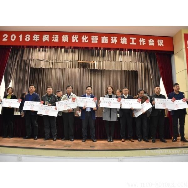 【壓縮機(jī)】漢鐘精機(jī)和德耐爾在楓涇鎮(zhèn)2018年優(yōu)化營商環(huán)境工作會議上獲獎 行業(yè)資訊 第3張 【壓縮機(jī)】漢鐘精機(jī)和德耐爾在楓涇鎮(zhèn)2018年優(yōu)化營商環(huán)境工作會議上獲獎 - TECO東元電機(jī) | 變頻器·伺服電機(jī)·減速機(jī)·電機(jī)解決方案