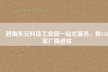 越南東元科技工業(yè)園一站式服務(wù)，拚150家廠商進駐