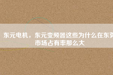 東元電機(jī)，東元變頻器這些為什么在東莞市場(chǎng)占有率那么大