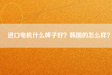 進(jìn)口電機(jī)什么牌子好？韓國的怎么樣？