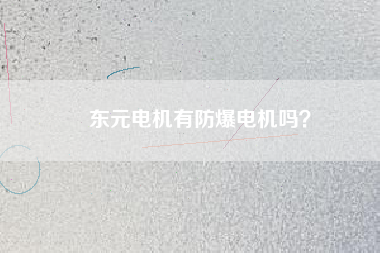 東元電機有防爆電機嗎？