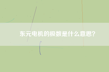 東元電機的極數(shù)是什么意思？