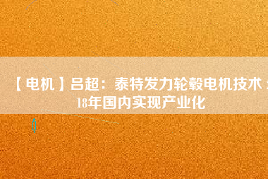 【電機(jī)】呂超：泰特發(fā)力輪轂電機(jī)技術(shù) 2018年國內(nèi)實現(xiàn)產(chǎn)業(yè)化 - TECO東元電機(jī) | 變頻器·伺服電機(jī)·減速機(jī)·電機(jī)解決方案
