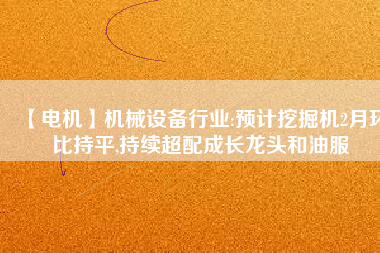 【電機】機械設備行業(yè):預計挖掘機2月環(huán)比持平,持續(xù)超配成長龍頭和油服 - TECO東元電機 | 變頻器·伺服電機·減速機·電機解決方案