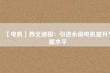 【電機(jī)】西北油田:引進(jìn)永磁電機(jī)提升節(jié)能水平 - TECO東元電機(jī) | 變頻器·伺服電機(jī)·減速機(jī)·電機(jī)解決方案