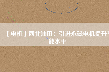 【電機(jī)】西北油田:引進(jìn)永磁電機(jī)提升節(jié)能水平 - TECO東元電機(jī) | 變頻器·伺服電機(jī)·減速機(jī)·電機(jī)解決方案