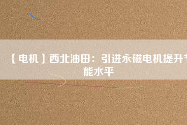 【電機(jī)】西北油田:引進(jìn)永磁電機(jī)提升節(jié)能水平 - TECO東元電機(jī) | 變頻器·伺服電機(jī)·減速機(jī)·電機(jī)解決方案