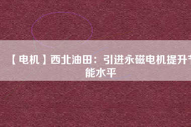 【電機(jī)】西北油田:引進(jìn)永磁電機(jī)提升節(jié)能水平 - TECO東元電機(jī) | 變頻器·伺服電機(jī)·減速機(jī)·電機(jī)解決方案