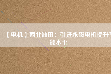 【電機(jī)】西北油田:引進(jìn)永磁電機(jī)提升節(jié)能水平 - TECO東元電機(jī) | 變頻器·伺服電機(jī)·減速機(jī)·電機(jī)解決方案