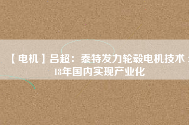 【電機(jī)】呂超：泰特發(fā)力輪轂電機(jī)技術(shù) 2018年國內(nèi)實現(xiàn)產(chǎn)業(yè)化 - TECO東元電機(jī) | 變頻器·伺服電機(jī)·減速機(jī)·電機(jī)解決方案