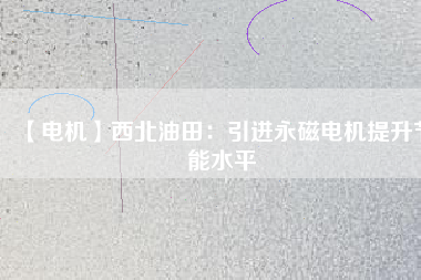 【電機(jī)】西北油田:引進(jìn)永磁電機(jī)提升節(jié)能水平 - TECO東元電機(jī) | 變頻器·伺服電機(jī)·減速機(jī)·電機(jī)解決方案