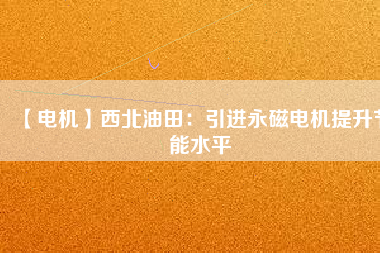 【電機(jī)】西北油田:引進(jìn)永磁電機(jī)提升節(jié)能水平 - TECO東元電機(jī) | 變頻器·伺服電機(jī)·減速機(jī)·電機(jī)解決方案