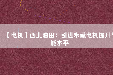 【電機(jī)】西北油田:引進(jìn)永磁電機(jī)提升節(jié)能水平 - TECO東元電機(jī) | 變頻器·伺服電機(jī)·減速機(jī)·電機(jī)解決方案