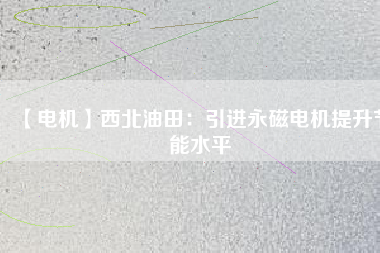 【電機(jī)】西北油田:引進(jìn)永磁電機(jī)提升節(jié)能水平 - TECO東元電機(jī) | 變頻器·伺服電機(jī)·減速機(jī)·電機(jī)解決方案