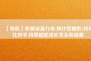 【電機】機械設備行業(yè):預計挖掘機2月環(huán)比持平,持續(xù)超配成長龍頭和油服 - TECO東元電機 | 變頻器·伺服電機·減速機·電機解決方案