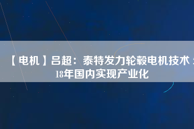 【電機(jī)】呂超：泰特發(fā)力輪轂電機(jī)技術(shù) 2018年國內(nèi)實現(xiàn)產(chǎn)業(yè)化 - TECO東元電機(jī) | 變頻器·伺服電機(jī)·減速機(jī)·電機(jī)解決方案