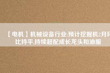 【電機】機械設備行業(yè):預計挖掘機2月環(huán)比持平,持續(xù)超配成長龍頭和油服 - TECO東元電機 | 變頻器·伺服電機·減速機·電機解決方案