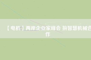 【電機】兩岸企業(yè)家峰會 拚智慧機械合作 - TECO東元電機 | 變頻器·伺服電機·減速機·電機解決方案