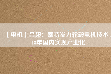 【電機(jī)】呂超：泰特發(fā)力輪轂電機(jī)技術(shù) 2018年國內(nèi)實現(xiàn)產(chǎn)業(yè)化 - TECO東元電機(jī) | 變頻器·伺服電機(jī)·減速機(jī)·電機(jī)解決方案