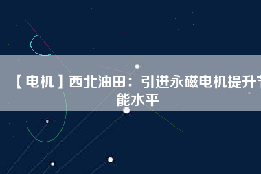 【電機(jī)】西北油田:引進(jìn)永磁電機(jī)提升節(jié)能水平 - TECO東元電機(jī) | 變頻器·伺服電機(jī)·減速機(jī)·電機(jī)解決方案