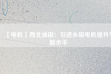 【電機(jī)】西北油田:引進(jìn)永磁電機(jī)提升節(jié)能水平 - TECO東元電機(jī) | 變頻器·伺服電機(jī)·減速機(jī)·電機(jī)解決方案