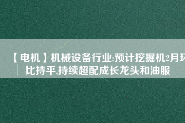 【電機】機械設備行業(yè):預計挖掘機2月環(huán)比持平,持續(xù)超配成長龍頭和油服 - TECO東元電機 | 變頻器·伺服電機·減速機·電機解決方案