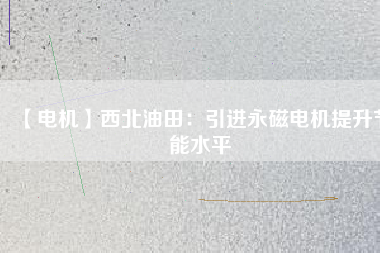 【電機(jī)】西北油田:引進(jìn)永磁電機(jī)提升節(jié)能水平 - TECO東元電機(jī) | 變頻器·伺服電機(jī)·減速機(jī)·電機(jī)解決方案