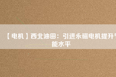 【電機(jī)】西北油田:引進(jìn)永磁電機(jī)提升節(jié)能水平 - TECO東元電機(jī) | 變頻器·伺服電機(jī)·減速機(jī)·電機(jī)解決方案