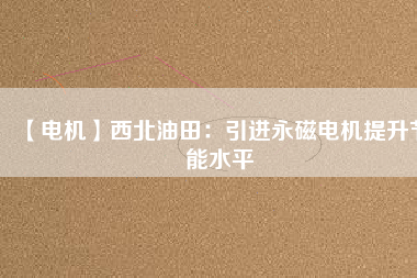 【電機(jī)】西北油田:引進(jìn)永磁電機(jī)提升節(jié)能水平 - TECO東元電機(jī) | 變頻器·伺服電機(jī)·減速機(jī)·電機(jī)解決方案