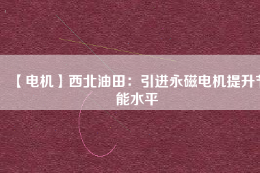 【電機(jī)】西北油田:引進(jìn)永磁電機(jī)提升節(jié)能水平 - TECO東元電機(jī) | 變頻器·伺服電機(jī)·減速機(jī)·電機(jī)解決方案
