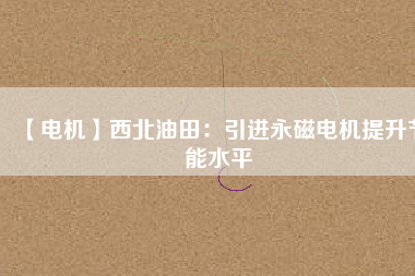 【電機(jī)】西北油田:引進(jìn)永磁電機(jī)提升節(jié)能水平 - TECO東元電機(jī) | 變頻器·伺服電機(jī)·減速機(jī)·電機(jī)解決方案