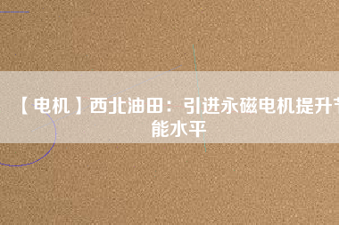 【電機(jī)】西北油田:引進(jìn)永磁電機(jī)提升節(jié)能水平 - TECO東元電機(jī) | 變頻器·伺服電機(jī)·減速機(jī)·電機(jī)解決方案