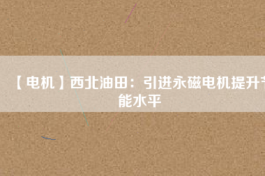 【電機(jī)】西北油田:引進(jìn)永磁電機(jī)提升節(jié)能水平 - TECO東元電機(jī) | 變頻器·伺服電機(jī)·減速機(jī)·電機(jī)解決方案