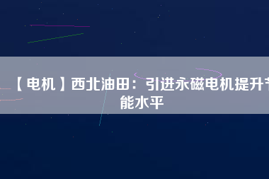 【電機(jī)】西北油田:引進(jìn)永磁電機(jī)提升節(jié)能水平 - TECO東元電機(jī) | 變頻器·伺服電機(jī)·減速機(jī)·電機(jī)解決方案
