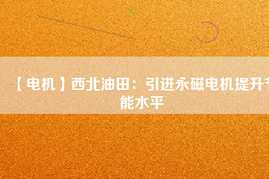 【電機(jī)】西北油田:引進(jìn)永磁電機(jī)提升節(jié)能水平 - TECO東元電機(jī) | 變頻器·伺服電機(jī)·減速機(jī)·電機(jī)解決方案
