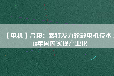 【電機(jī)】呂超：泰特發(fā)力輪轂電機(jī)技術(shù) 2018年國內(nèi)實現(xiàn)產(chǎn)業(yè)化 - TECO東元電機(jī) | 變頻器·伺服電機(jī)·減速機(jī)·電機(jī)解決方案