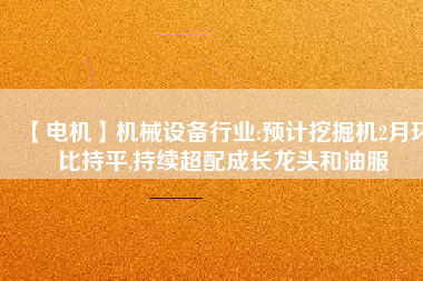 【電機】機械設備行業(yè):預計挖掘機2月環(huán)比持平,持續(xù)超配成長龍頭和油服 - TECO東元電機 | 變頻器·伺服電機·減速機·電機解決方案