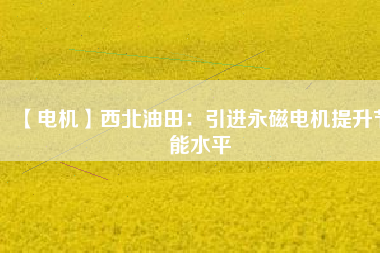 【電機(jī)】西北油田:引進(jìn)永磁電機(jī)提升節(jié)能水平 - TECO東元電機(jī) | 變頻器·伺服電機(jī)·減速機(jī)·電機(jī)解決方案