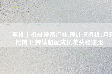 【電機】機械設備行業(yè):預計挖掘機2月環(huán)比持平,持續(xù)超配成長龍頭和油服 - TECO東元電機 | 變頻器·伺服電機·減速機·電機解決方案