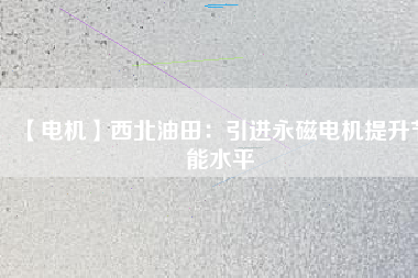 【電機(jī)】西北油田:引進(jìn)永磁電機(jī)提升節(jié)能水平 - TECO東元電機(jī) | 變頻器·伺服電機(jī)·減速機(jī)·電機(jī)解決方案