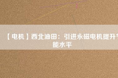 【電機(jī)】西北油田:引進(jìn)永磁電機(jī)提升節(jié)能水平 - TECO東元電機(jī) | 變頻器·伺服電機(jī)·減速機(jī)·電機(jī)解決方案