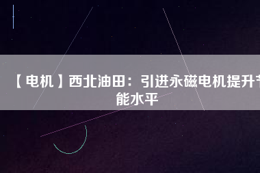 【電機(jī)】西北油田:引進(jìn)永磁電機(jī)提升節(jié)能水平 - TECO東元電機(jī) | 變頻器·伺服電機(jī)·減速機(jī)·電機(jī)解決方案