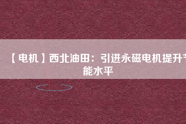 【電機(jī)】西北油田:引進(jìn)永磁電機(jī)提升節(jié)能水平 - TECO東元電機(jī) | 變頻器·伺服電機(jī)·減速機(jī)·電機(jī)解決方案