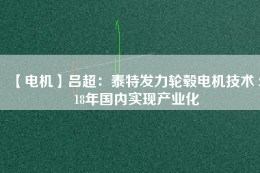 【電機(jī)】呂超：泰特發(fā)力輪轂電機(jī)技術(shù) 2018年國內(nèi)實現(xiàn)產(chǎn)業(yè)化 - TECO東元電機(jī) | 變頻器·伺服電機(jī)·減速機(jī)·電機(jī)解決方案