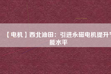 【電機(jī)】西北油田:引進(jìn)永磁電機(jī)提升節(jié)能水平 - TECO東元電機(jī) | 變頻器·伺服電機(jī)·減速機(jī)·電機(jī)解決方案
