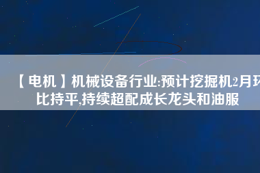 【電機】機械設備行業(yè):預計挖掘機2月環(huán)比持平,持續(xù)超配成長龍頭和油服 - TECO東元電機 | 變頻器·伺服電機·減速機·電機解決方案