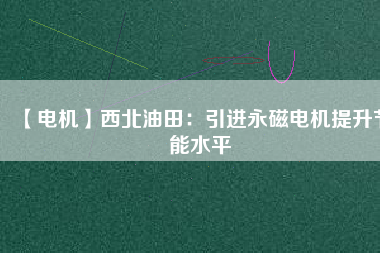 【電機(jī)】西北油田:引進(jìn)永磁電機(jī)提升節(jié)能水平 - TECO東元電機(jī) | 變頻器·伺服電機(jī)·減速機(jī)·電機(jī)解決方案