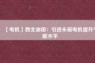 【電機(jī)】西北油田:引進(jìn)永磁電機(jī)提升節(jié)能水平 - TECO東元電機(jī) | 變頻器·伺服電機(jī)·減速機(jī)·電機(jī)解決方案