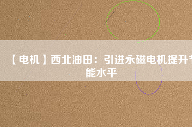 【電機(jī)】西北油田:引進(jìn)永磁電機(jī)提升節(jié)能水平 - TECO東元電機(jī) | 變頻器·伺服電機(jī)·減速機(jī)·電機(jī)解決方案