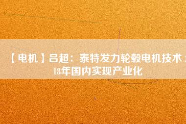 【電機(jī)】呂超：泰特發(fā)力輪轂電機(jī)技術(shù) 2018年國內(nèi)實現(xiàn)產(chǎn)業(yè)化 - TECO東元電機(jī) | 變頻器·伺服電機(jī)·減速機(jī)·電機(jī)解決方案